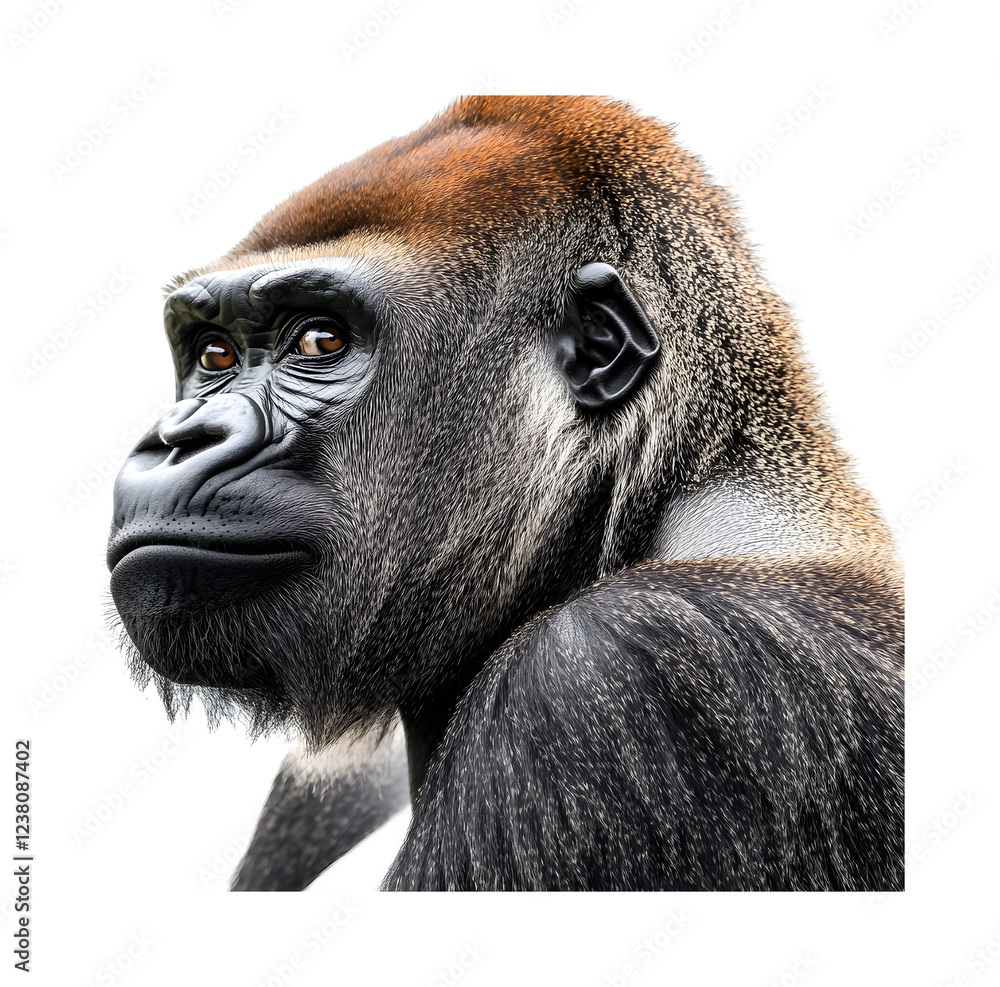 Obraz premium Gorilla on a transparent background. isolated background.