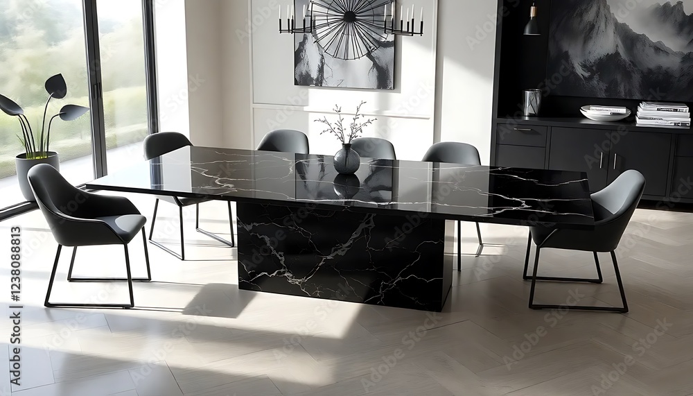 Fototapeta premium Black Marble Table