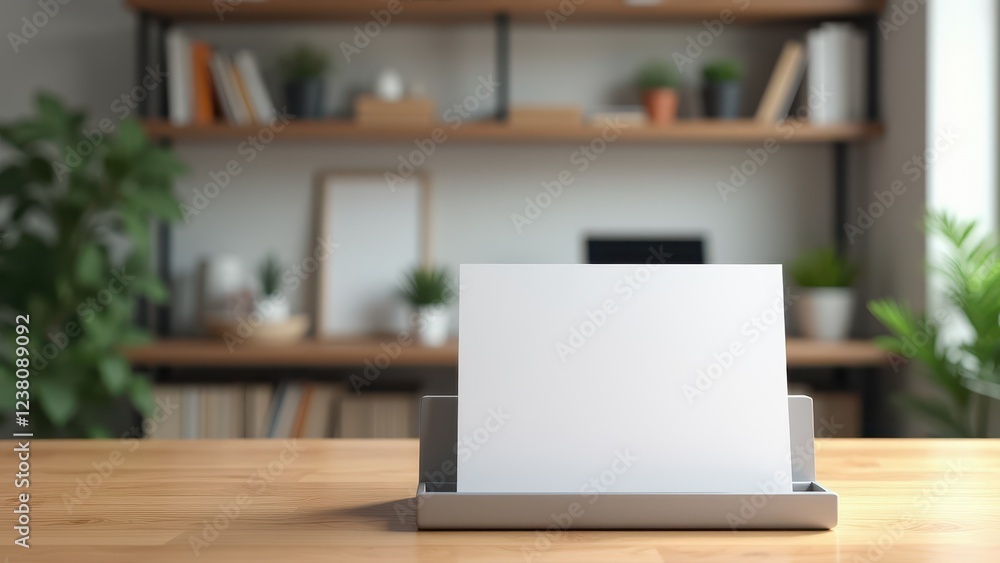 Fototapeta premium Letterhead Mockup, Workspace with letterhead document holder