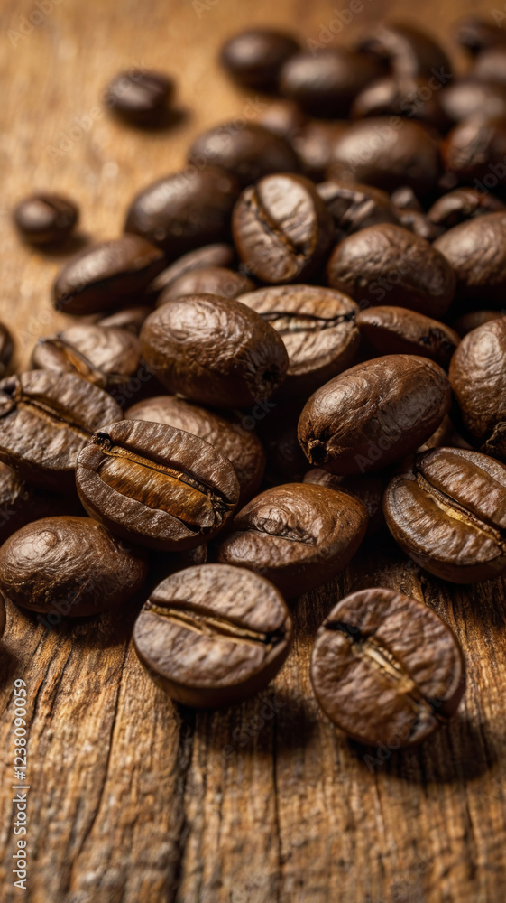 Naklejka premium Artistic Coffee Beans Flat Lay