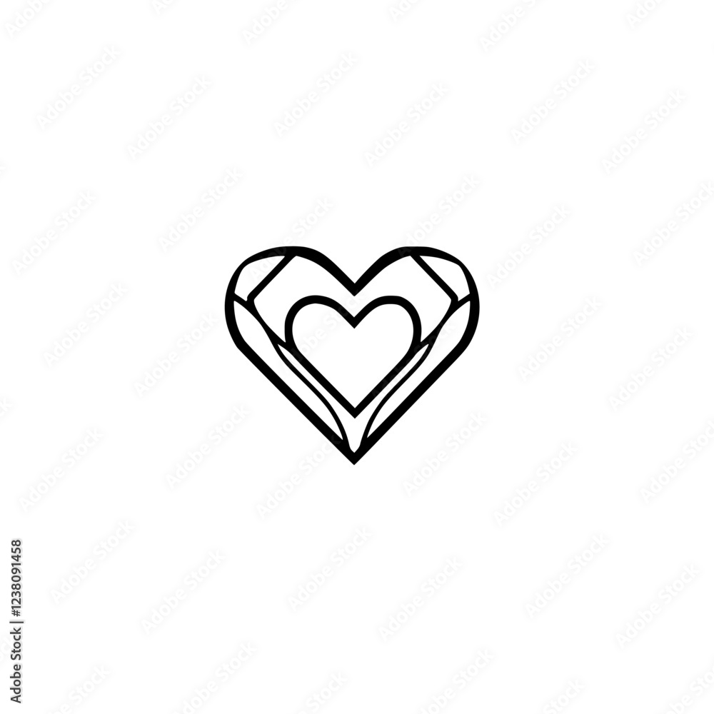 Elegant Heart Design: Minimalist Black and White Vector Graphic. Perfect for Valentines, love symbols, and romantic illustrations. Elegant Heart Design: Minimalist Black and White Vector Graphic. Perfect for Valentines, love symbols, and romantic illustrations.