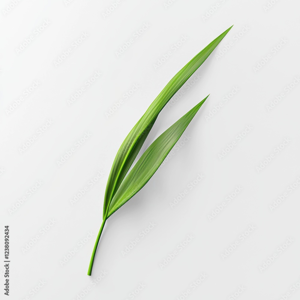 Obraz premium single blade of grass with a realistic texture, placed on a bright white background