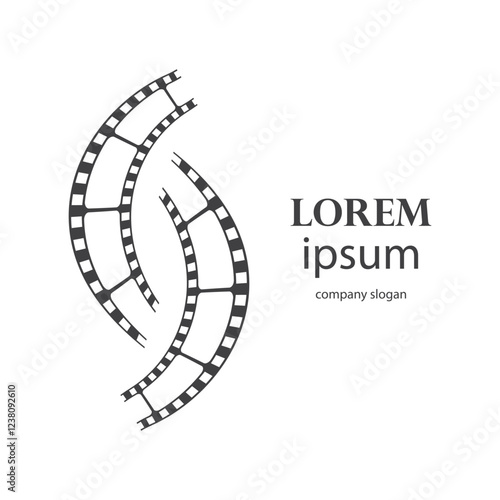 old film strip logo design