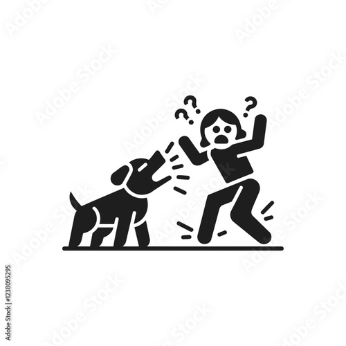 Person Frightened by Dog Icon
