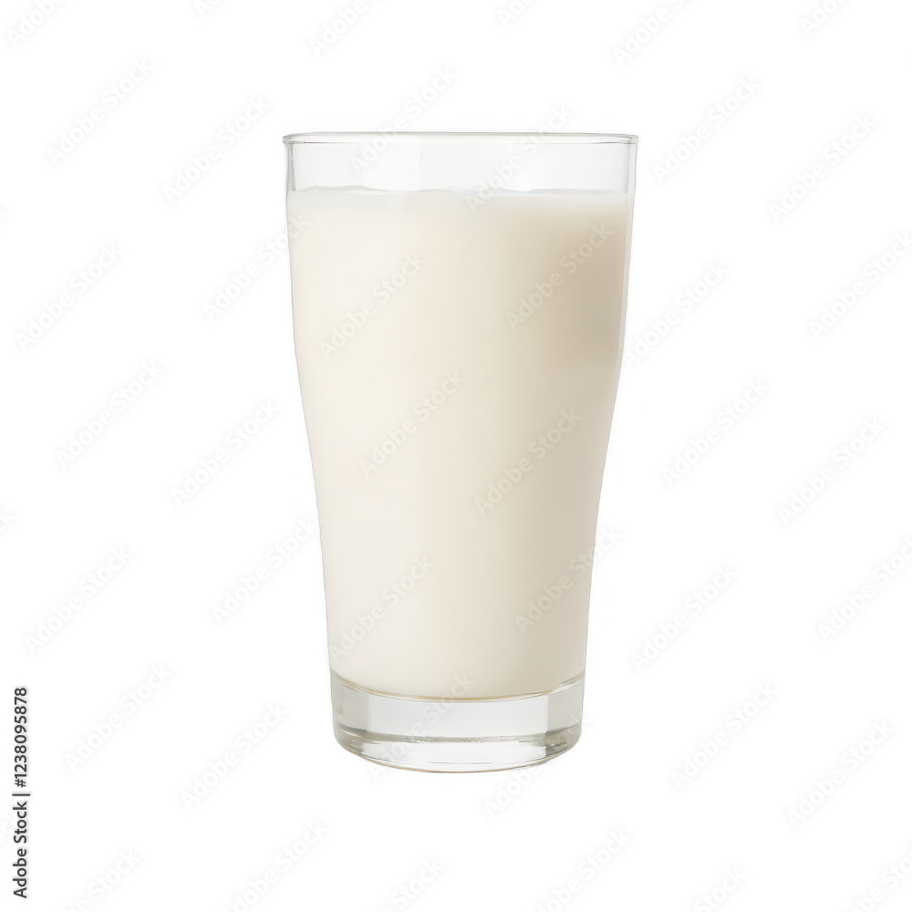Glass of milk, refreshing beverage in clear glass, perfect for breakfast or a snack, emphasizes health and wellness. Isolated on white background or PNG Glass of milk, refreshing beverage in clear glass, perfect for breakfast or a snack, emphasizes health and wellness. Isolated on white background or PNG