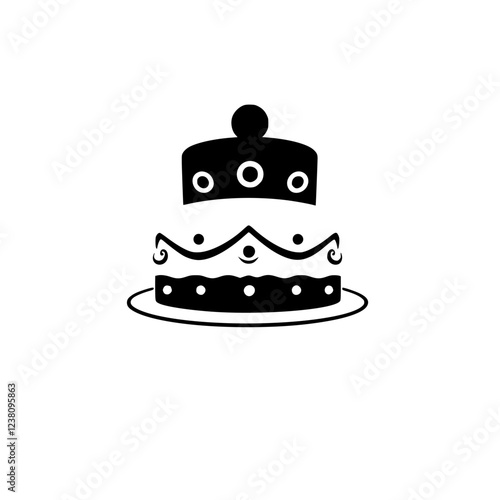 A delectable two-layered cake, adorned with intricate designs and a charming ball on top. Perfect for birthdays, weddings, or any special occasion.