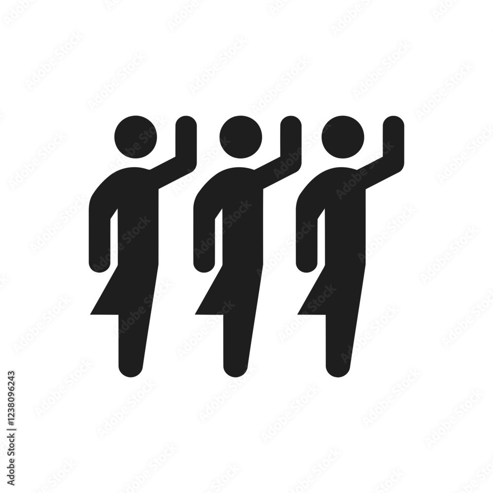 Group Raising Hands Icon Group Raising Hands Icon