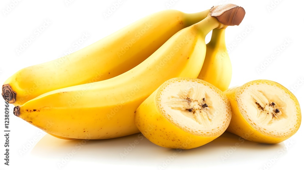 Fresh Yellow Bananas, Ripe and Ready to Eat Fresh Yellow Bananas, Ripe and Ready to Eat