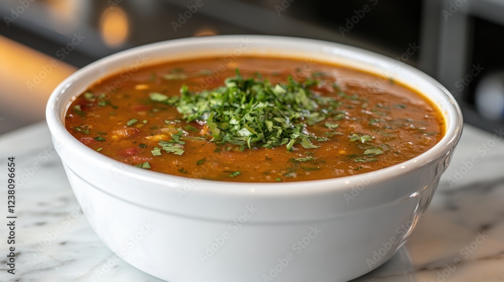 Homecook Creates Realistic Tomato Soup Kitchen Photography Cozy Environment Close-up Culinary Art Homecook Creates Realistic Tomato Soup Kitchen Photography Cozy Environment Close-up Culinary Art