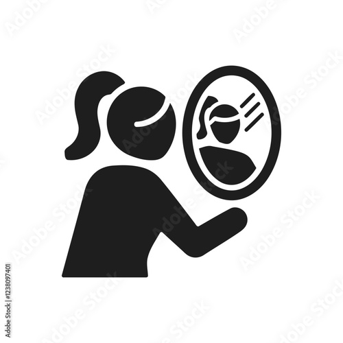 Woman Looking Mirror Icon
