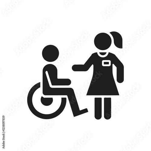 Nurse Assisting Patient Icon