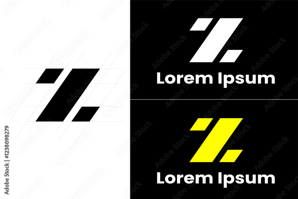 Obraz premium Z Logo - Minimalist Geometric Logo: A Monochrome, High-Contrast, and Versatile Design