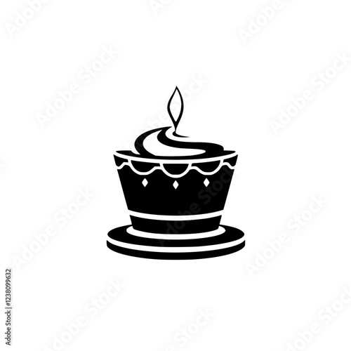 A delightful cupcake with a single candle, a perfect symbol of celebration and joy. This image is ideal for blogs, websites, and social media related to food, baking, and special occasions.