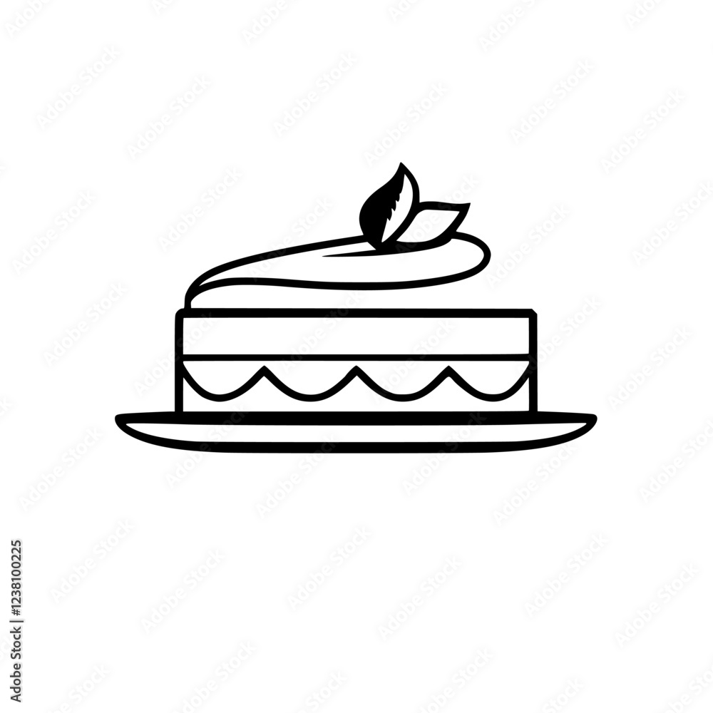 A delectable layered cake, adorned with whipped cream and a sprig of mint, sits elegantly on a plate. This image is perfect for food blogs, dessert menus, and culinary websites. A delectable layered cake, adorned with whipped cream and a sprig of mint, sits elegantly on a plate. This image is perfect for food blogs, dessert menus, and culinary websites.