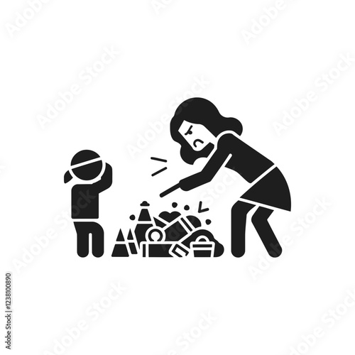 Angry Mother Scolding Icon