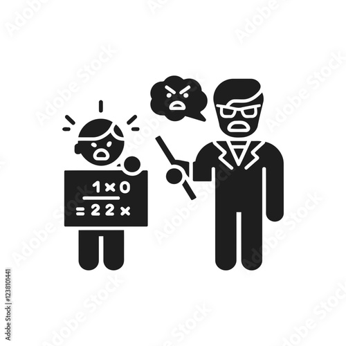 Teacher scolding child icon