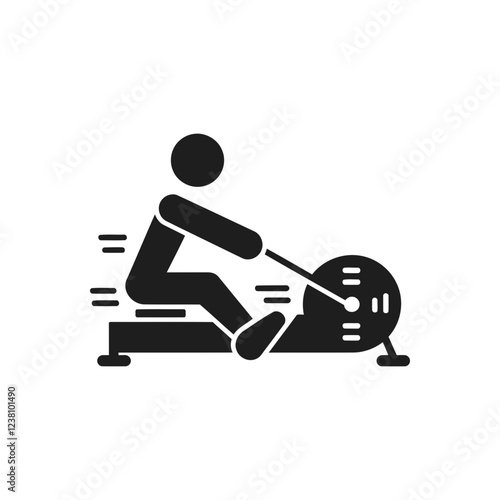 Rowing machine exercise icon