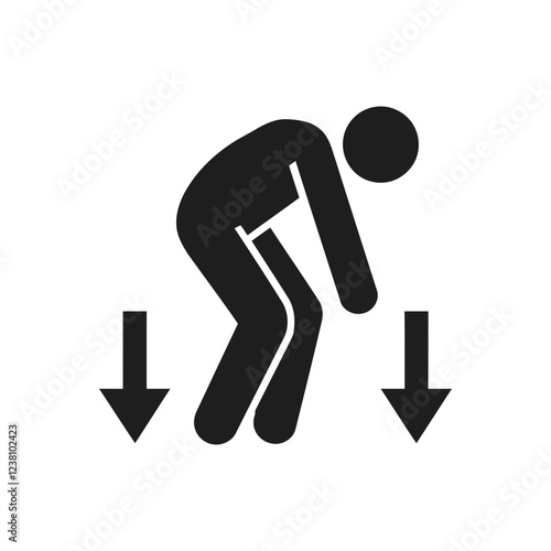 Person bending with arrows icon