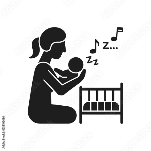 Lullaby Mother Holding Baby Icon