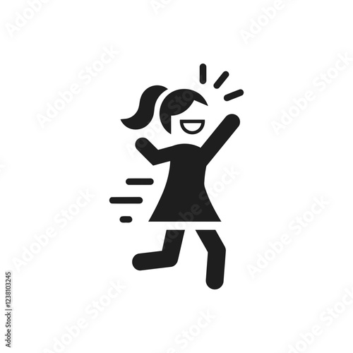 Excited Running Happiness Icon