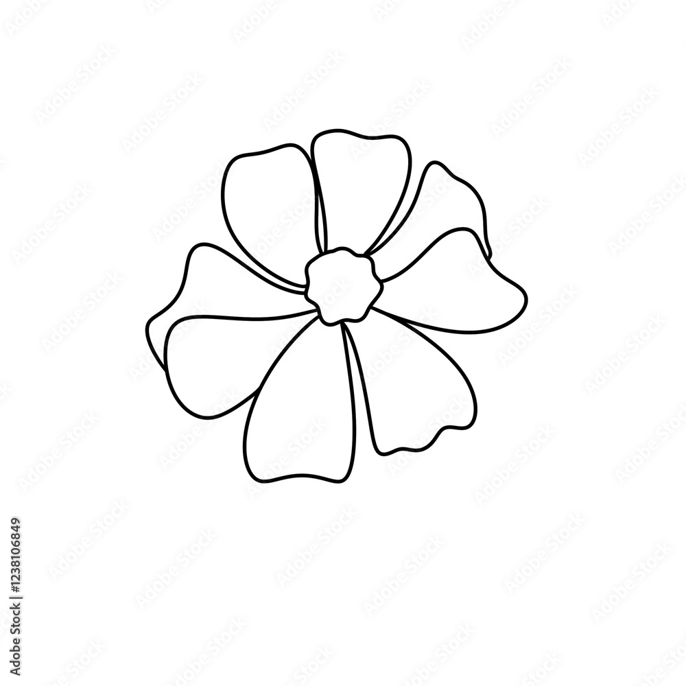 A flower is drawn in black and white A flower is drawn in black and white
