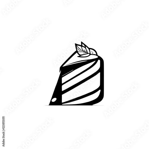 A delectable slice of layered cake, a delightful dessert. Perfect for birthdays, anniversaries, or any sweet celebration. Indulge in this sugary treat!