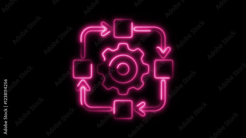 Glowing Neon Agile Icon, Symbol of Flexibility, Efficiency, and Rapid Adaptation, HD Video Motion Graphic Animation on Black Background Glowing Neon Agile Icon, Symbol of Flexibility, Efficiency, and Rapid Adaptation, HD Video Motion Graphic Animation on Black Background