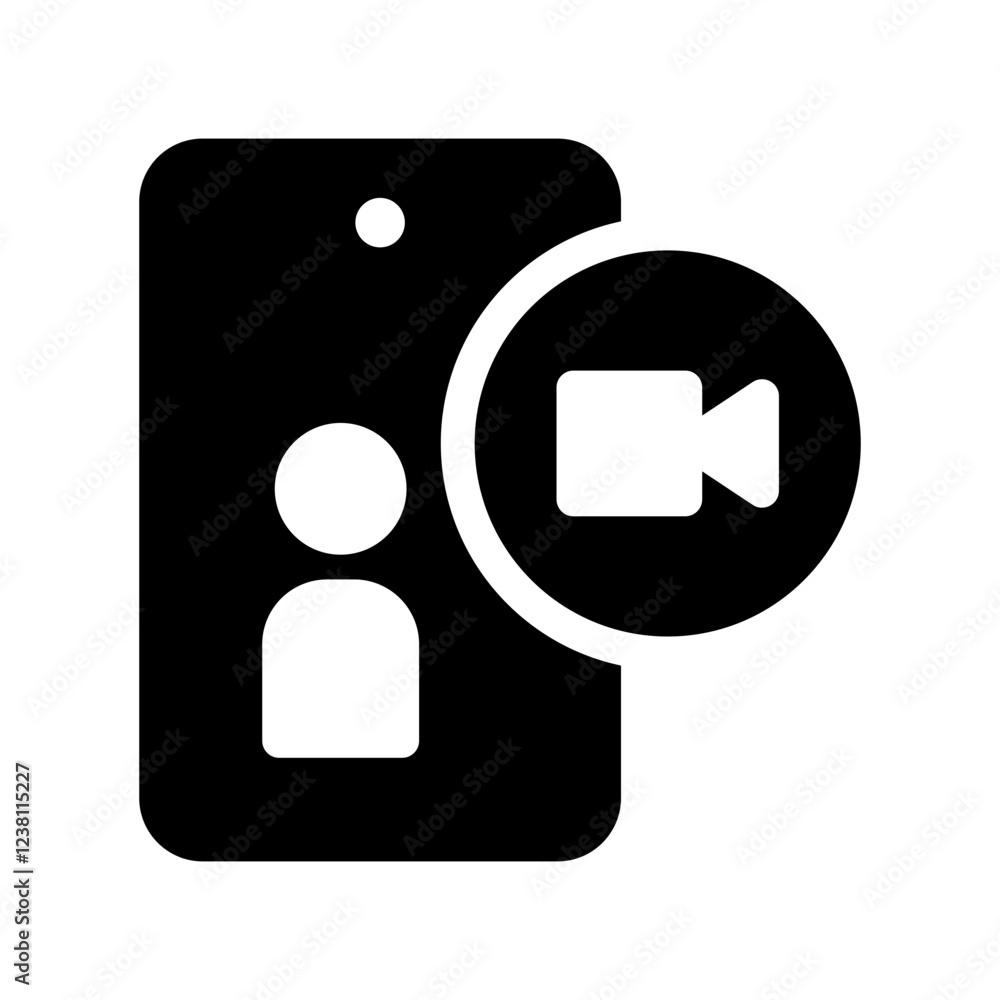 Simple Virtual Meeting Glyph Icon – Minimalist Communication Symbols Simple Virtual Meeting Glyph Icon – Minimalist Communication Symbols