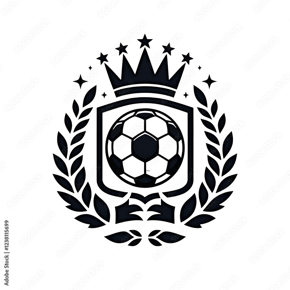 Obraz premium Football Club Emblem with Crown, Shield, and Blank Ribbon