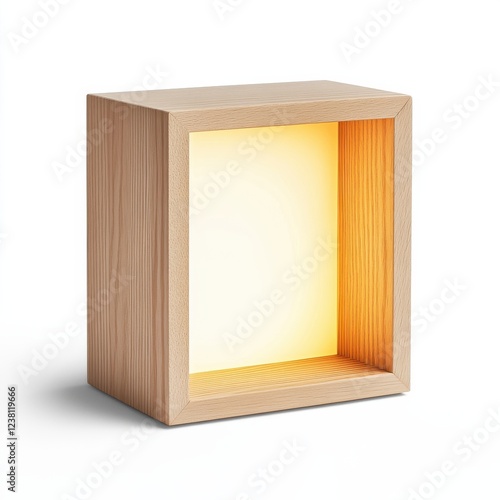 Modern Wooden Lamp: A minimalist light fixture showcasing a warm glow, perfect for enhancing home ambiance or office decor.