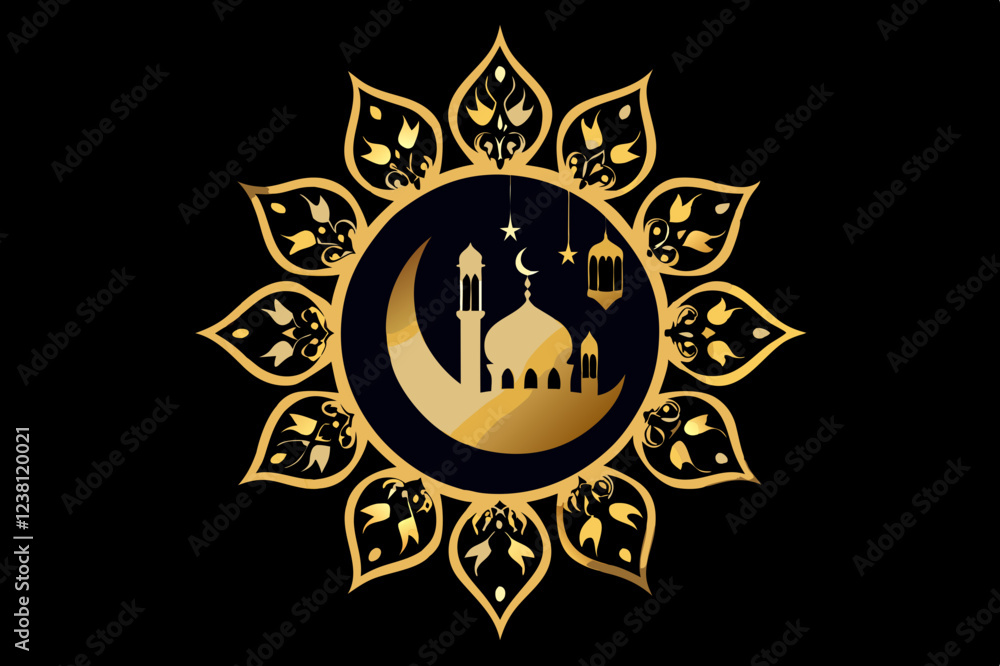 Ramadan Mubarak Paper Cut Vector Design with Arabic Calligraphy, Crescent Moon, Mosque, and Lanterns - Islamic Festival Banner and Poster Illustration Ramadan Mubarak Paper Cut Vector Design with Arabic Calligraphy, Crescent Moon, Mosque, and Lanterns - Islamic Festival Banner and Poster Illustration