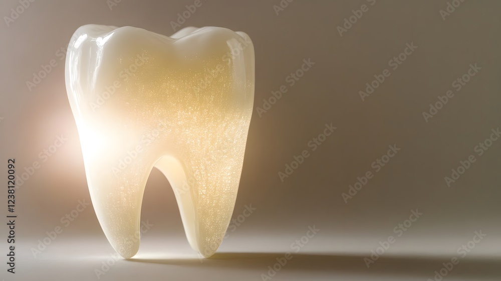 Fototapeta premium Illuminated Single Human Tooth Model Displayed