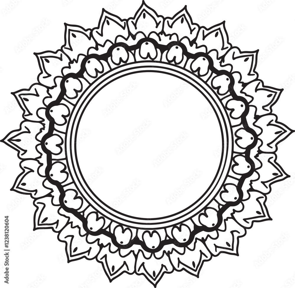 round frame with floral ornament round frame with floral ornament
