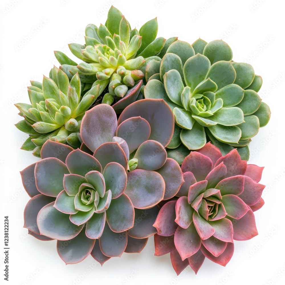 Φωτογραφία Vibrant Succulent Arrangement: A Colorful Display of Green and Pink Succulents f