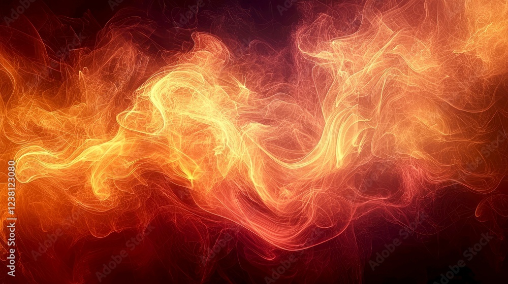 Fototapeta premium Fiery Abstract: A Dynamic Composition of Warm Hues and Swirling Energy. A captivating digital artwork exploring themes of passion, power, and intensity.