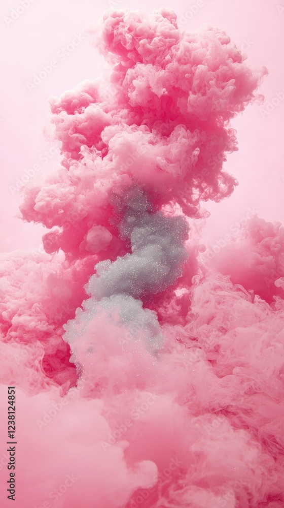 Fototapeta premium Vibrant Pink Smoke Cloud Abstract Art for Creative Backgrounds