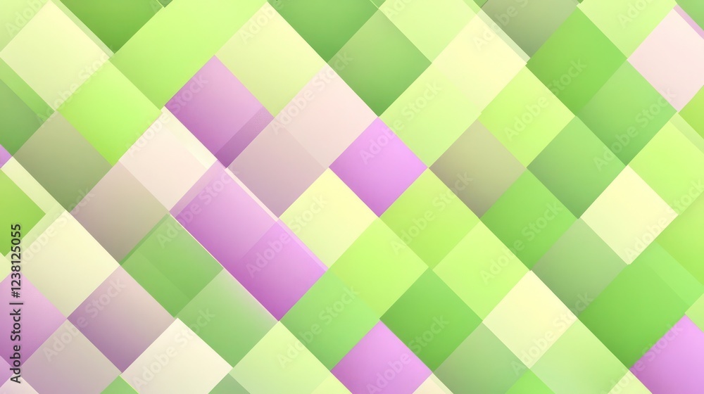 Checkerboard Gradient Pattern with Vibrant Greens and Soft Purple Accents Checkerboard Gradient Pattern with Vibrant Greens and Soft Purple Accents