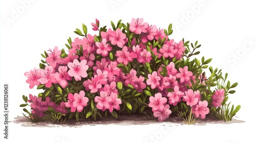 Wallpaper Mural Beautiful Blooms of Pink Azalea Bush on White Background Torontodigital.ca
