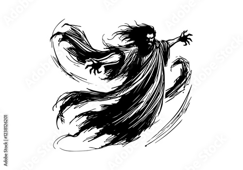 Greek God Hades hand drawn sketch vector