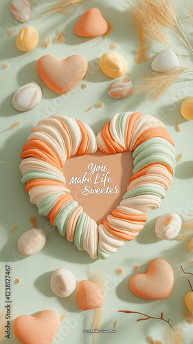 A heart-shaped cake with the words 