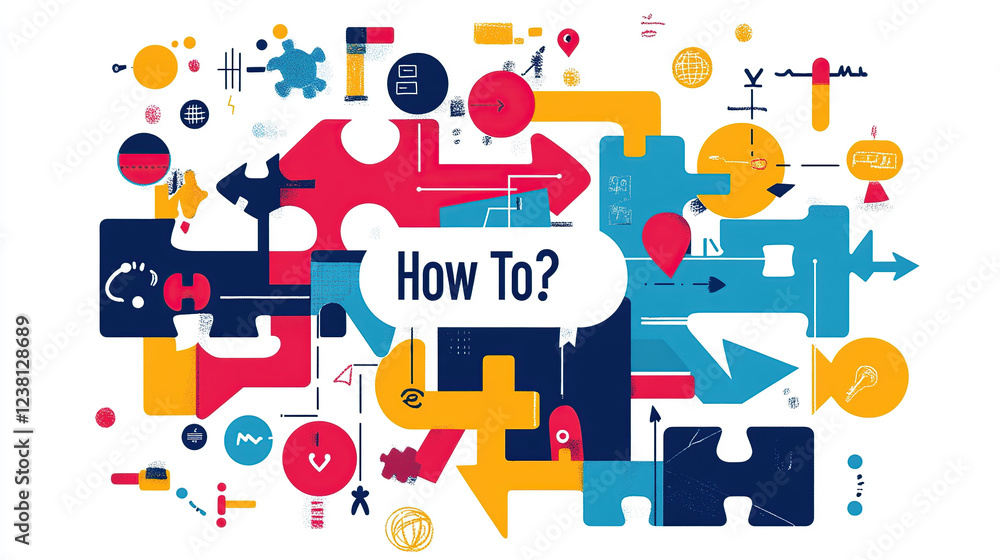 Colorful Creative Process Flowchart Illustration Colorful Creative Process Flowchart Illustration