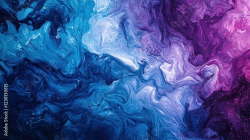 Vibrant Abstract Swirls of Blue and Purple Colors in Space Design