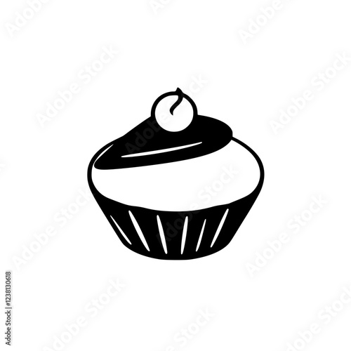 Scrumptious Cupcake: A Delightful Dessert - Sweet Pastry with Cherry Topping