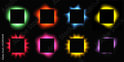Set of square illuminate light frames