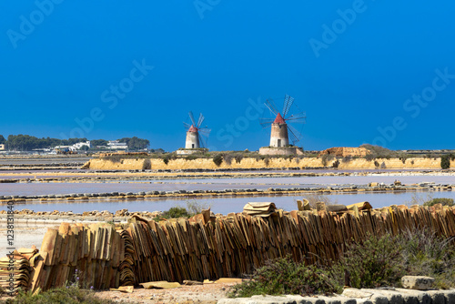 Wallpaper Mural Oriented nature reserve Saline of Trapani and Paceco, province of Trapani, Sicily, Italy Torontodigital.ca