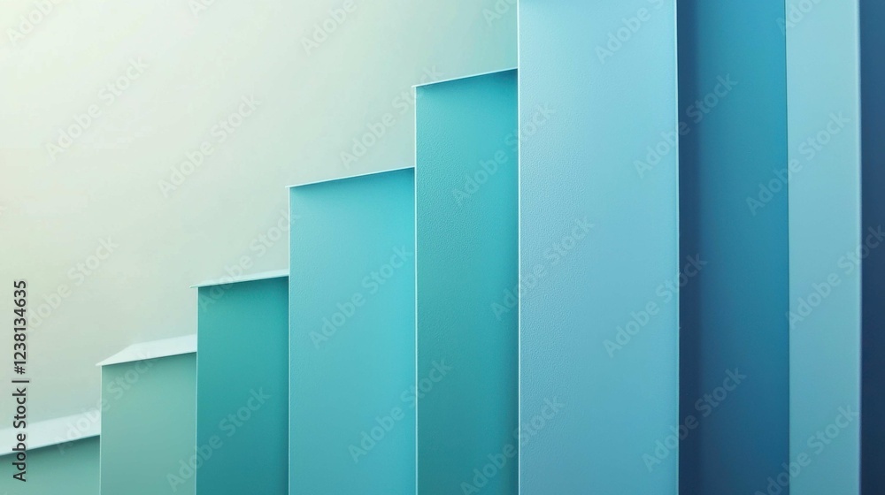 Abstract Gradient Stairs with Soft Blue and Green Tones Abstract Gradient Stairs with Soft Blue and Green Tones