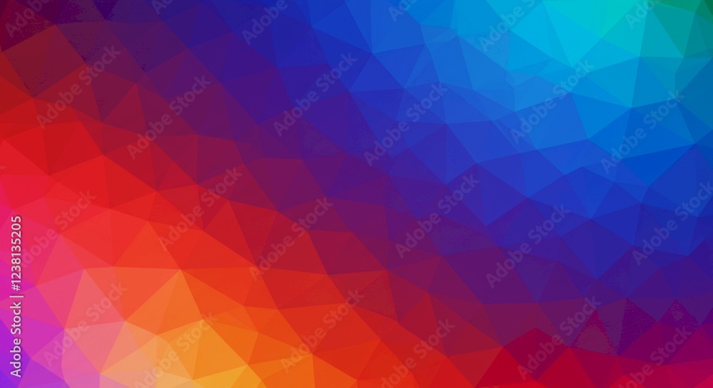 Obraz premium Abstract Colorful Low Polygonal Background Vibrant Red Blue Gradient Geometric Texture