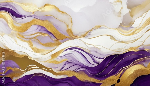 Wallpaper Mural 優雅で抽象的な壁紙、背景（金、紫色） Torontodigital.ca