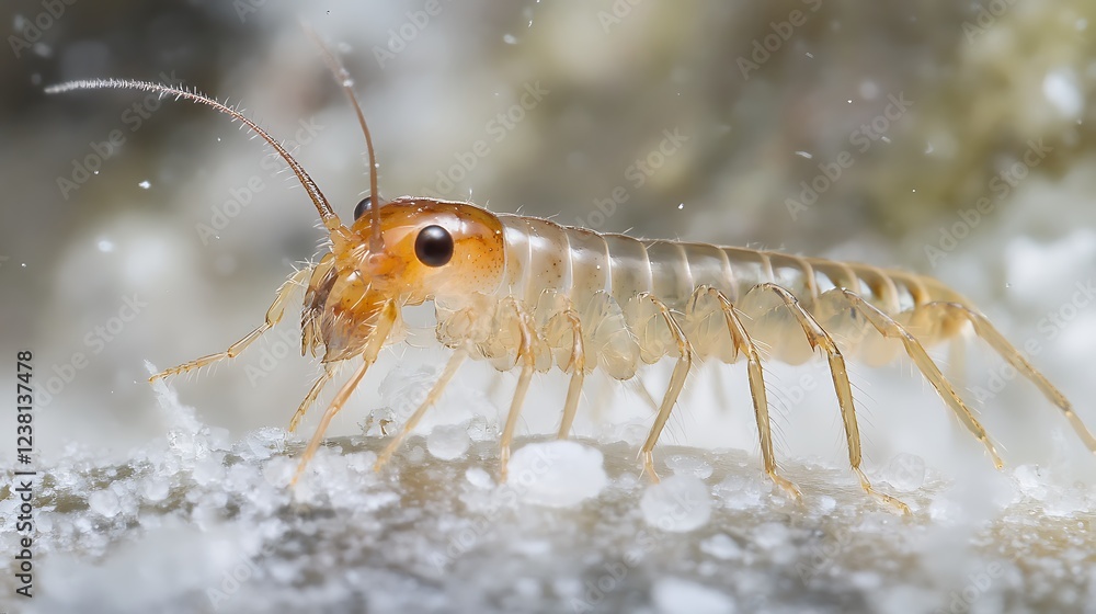 Macro Photography of a Translucent Insect on a White Surface Macro Photography of a Translucent Insect on a White Surface