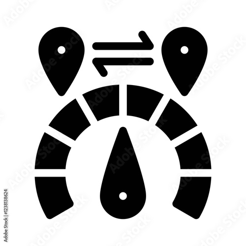 mile marker glyph icon